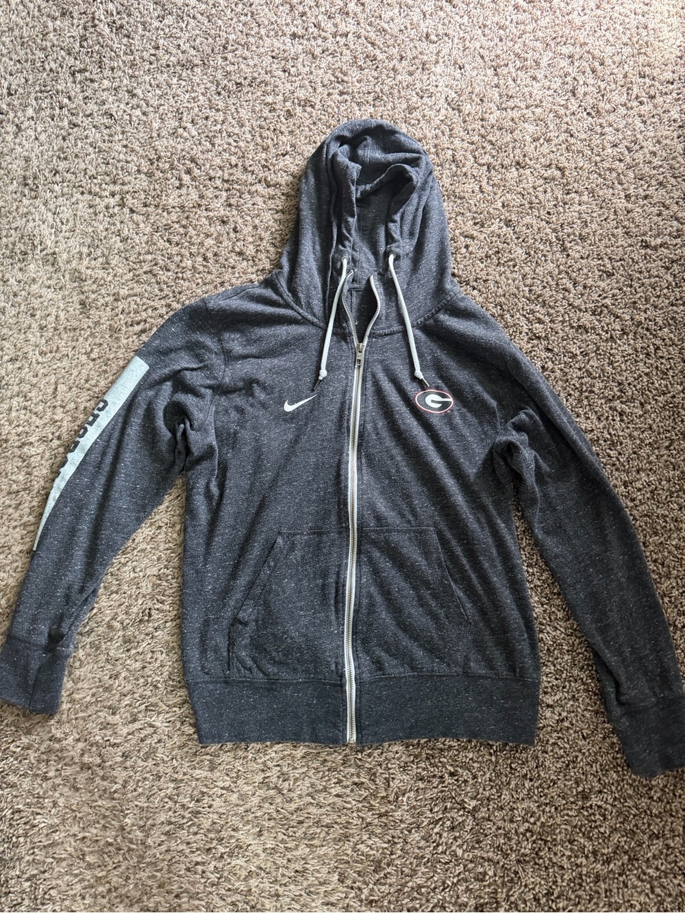 Nike Georgia Bulldogs Charcoal Grey Full Zip Hoodie - Women's XXL